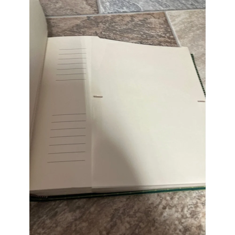 Green Woven Fabric Photo Album with Front Cover Window and Memo Pages 9x8.25